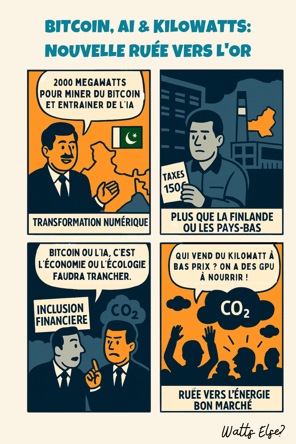 BD pédagogique sur Bitcoin, AI & Kilowatts : nouvelle ruée vers l’or - Bitcoin et AI | Watts Else?
