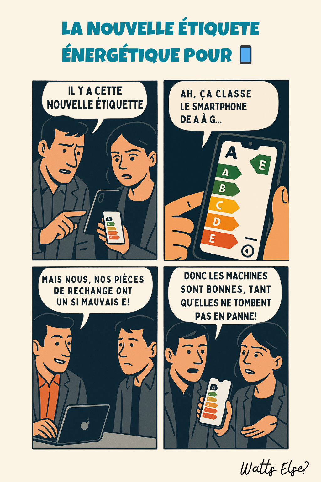 BD pédagogique sur La Nouvelle Étiquette Énergétique - Réglementation | Watts Else?